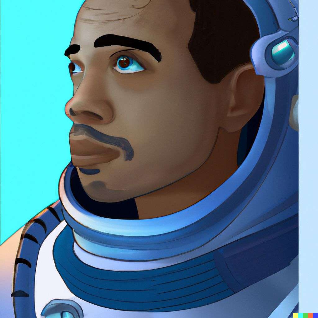 an astronaut, digital art created in Procreate